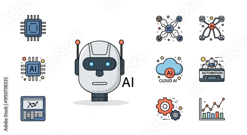 Robot wearing headset with antennae.