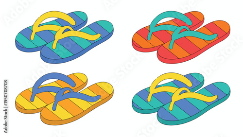 colorful flip flops