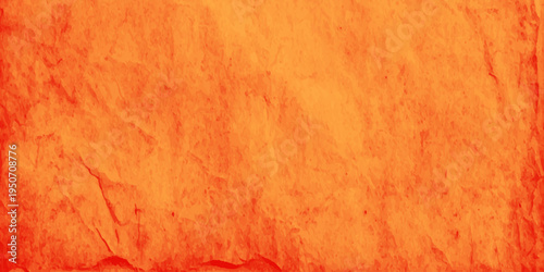 vibrant orange textured background with crumpled paper effect, abstract grunge parchment backdrop