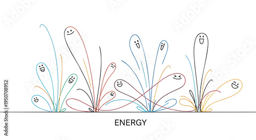 Set of colorful energy vector illustration elements