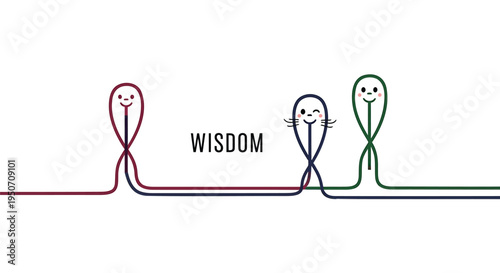 Set of 3 wisdom concept illustrations vector