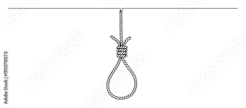 hanging rope noose line drawing