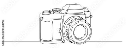 classic photo camera line art illustration