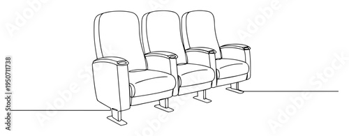 cinema seats vector line illustration