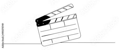 clapperboard icon in outline vector style
