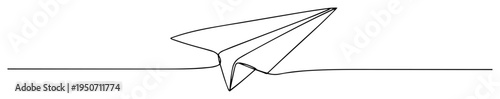 paper airplane minimal line art drawing
