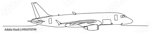 private jet aircraft line art vector
