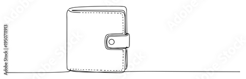 leather wallet line art vector illustration