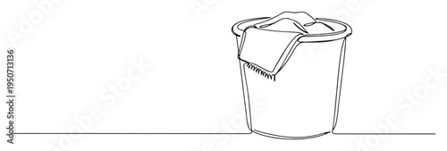 laundry basket with clothes line art