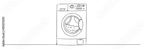 washing machine vector line illustration