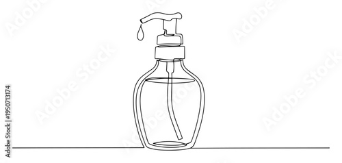 liquid soap dispenser minimalist line art