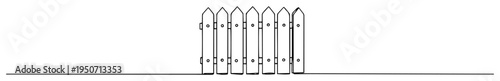 simple picket fence vector line art