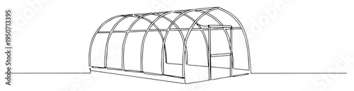 empty greenhouse structure line illustration