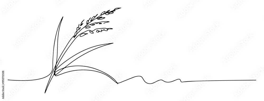 Fototapeta premium grain crop plant line illustration