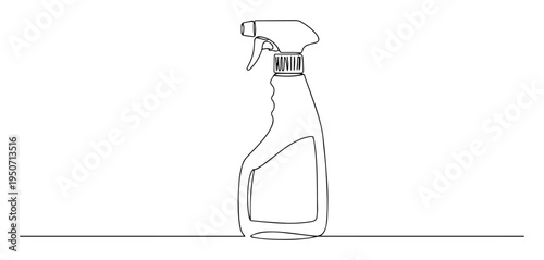 spray bottle cleaner line vector art