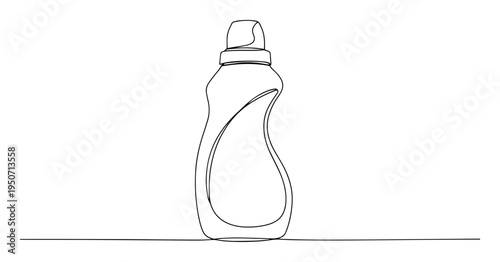 liquid detergent bottle line vector illustration