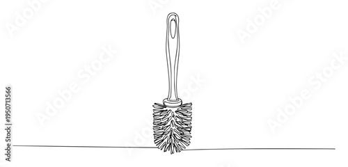 toilet cleaning brush line art