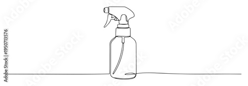 cleaning spray bottle with trigger line art
