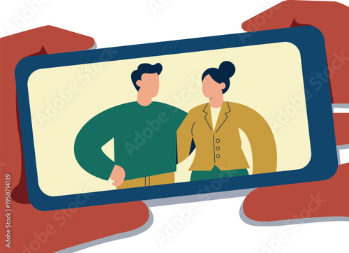 online video call concept illustration