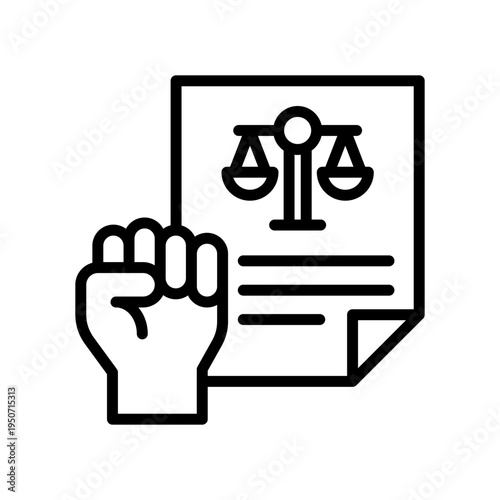 Lawfulness line icon