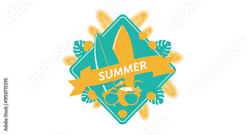 Summer icon vector, seasonal symbol