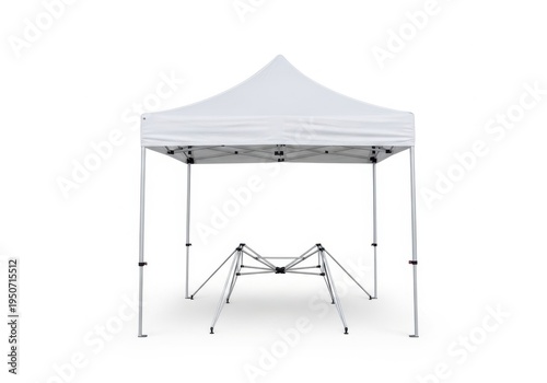 Portable white canopy tent for outdoor events and gatherings on a white background