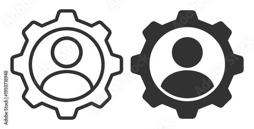 User settings gear icon profile avatar on transparent background