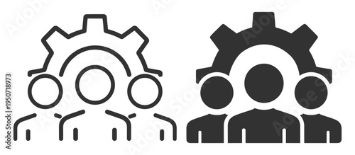 Team and group icon for business management and collaboration on transparent background