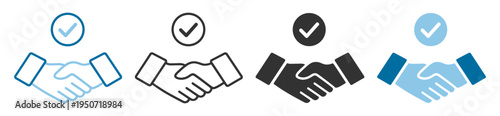 Handshake and agreement business icons set on transparent background