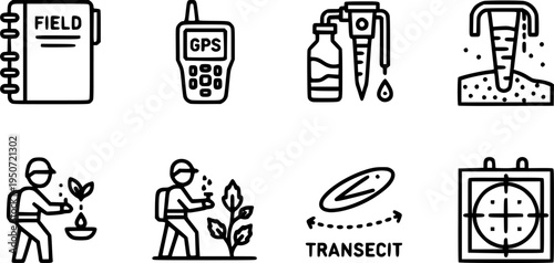 Irrigation Water Management Bold Line Icons-Drip Irrigation Sprinkler Head Controller Soaker Hose Water Butt Rain Sensor Pressure Regulator-15 Irrigation Icon Set Vector - Water Management Icons