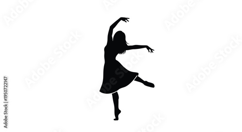 A graceful dancer captured in a striking black silhouette