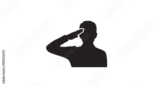 Military Salute Icon Man Saluting Gesture Symbolizing Respect Honor And Patriotism