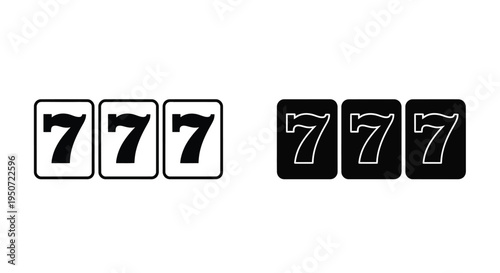 Black and white slot machine sevens a classic casino silhouette