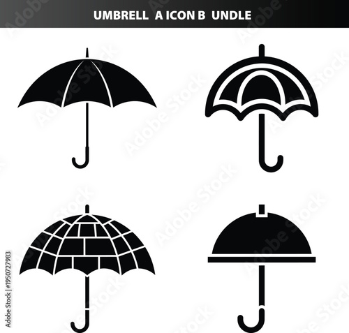 Diverse umbrella icon collection - weather safety and shelter graphics for UI UX design