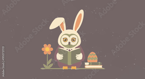 easter bunny with easter eggs