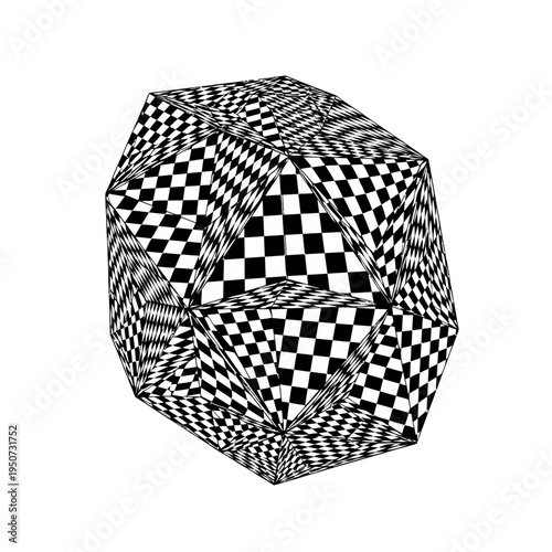Black and white geometric optical illusion.