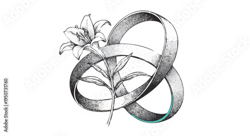 wedding rings on a white background