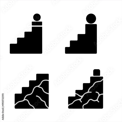 Conceptual image illustrating challenges and growth on stairs