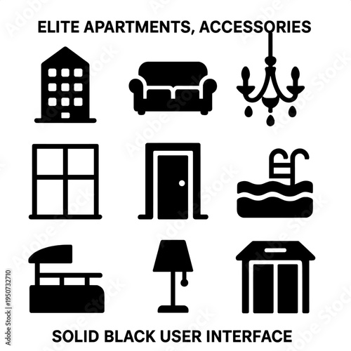 Modern home icons: furniture and decor elements for urban living