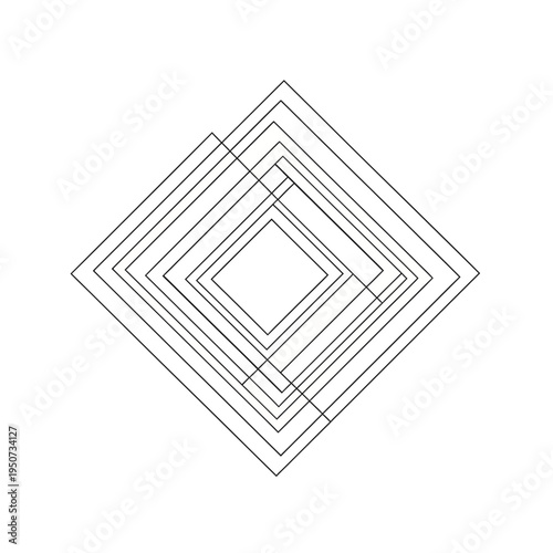 Geometric shapes in black lines.