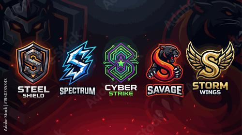 Modern Esports Letter S Logo Collection – Gaming Team Vector Emblem Set