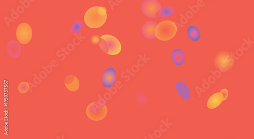 Colorful abstract blood cells illustration on bright red background design concept