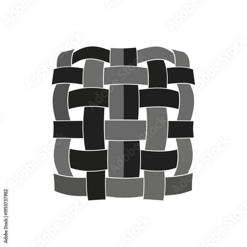 Woven Strips of Black and Grey.