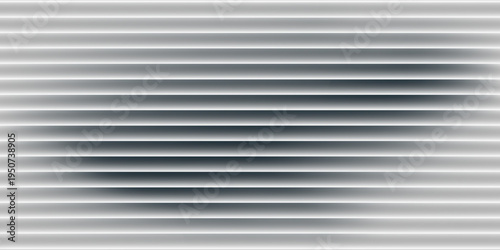 Transparent corrugated plastic ribbed glass background with abstract line patterns. 3D gradient light effects for retail windows or architectural panels. Vintage chrome reflections or polycarbonate.