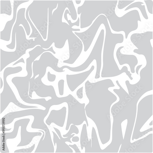 Abstract organic seamless pattern, marbled texture, light gray and white swirling shapes, modern graphic background for design and decor
