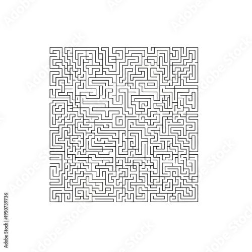 Black and white maze puzzle design.