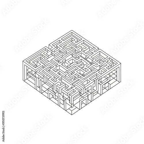 Complex geometric maze puzzle design.
