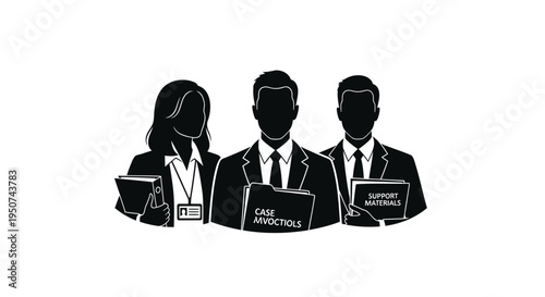 Set of 3 business people icons vector