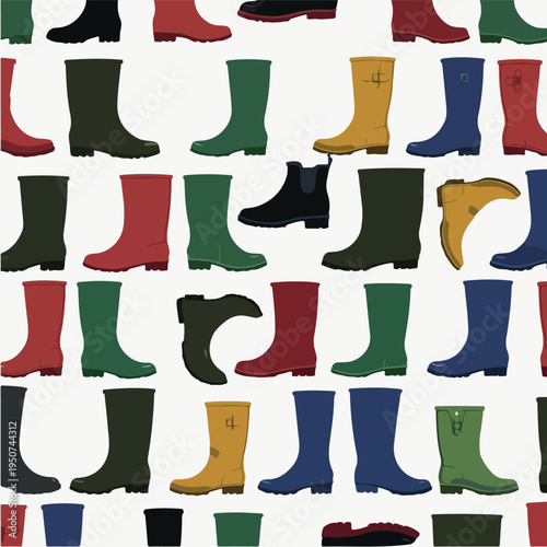 Pattern boots various colors footwear outdoor style graphic design