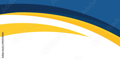 Printblue and yellow wavy shape background. suitable for business poster design, corporate banner, presentation, flyer, social media post. vector illustration